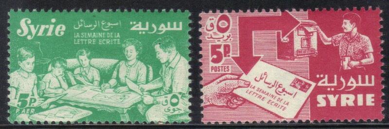 SYRIA  SCOTT# 412+C246 **MNH** 5P 1957  LETTER WRITING WEEK