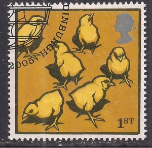 GB 2005 QE2 1st Farm Animals ' Chicks ' Used SG 2507 ex fdc ( H258 )