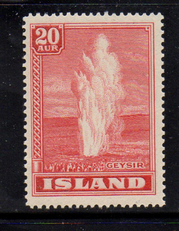 Iceland Sc 204 1938 20 aur rose red Geyser stamp mint