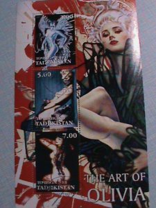 ​TADJIKISTAN STAMP:THE ART OF OLIVIA PAINTING - CTO--STAMP S/S SHEET