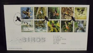 15741   GREAT BRITAIN   FDC # 2498-2507      Action for Species, Birds