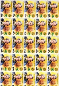 Tuvalu  1987 Sc#461 Captain James Cook Mini-Sheetlet 25 Stamps MNH