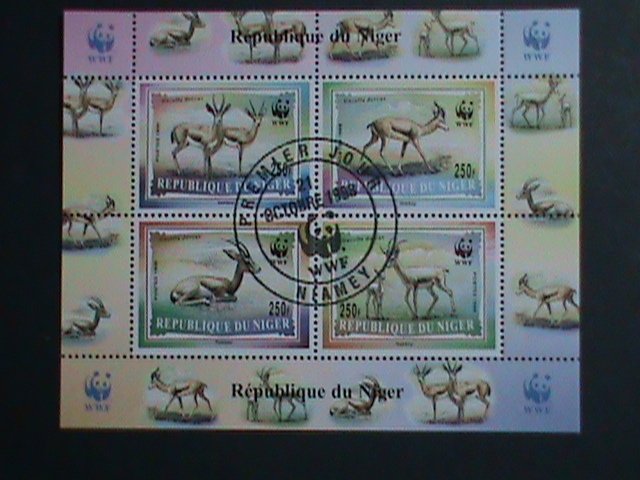 NIGER STAMP 1998 SC# 986a  WORLD WILD LIFE FUND-WWF- ANIMALS CTO S/S- CAT.$8