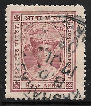 India Indore 9: 1/2a Maharaja Tukoji Holkar III, used, F-VF