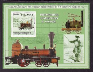 Mozambique-Sc#1858- id7-unused NH sheet-Trains-Locomotives-2009-