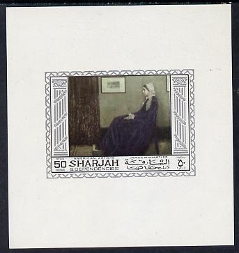 Sharjah 1968 American Artists imperf sheetlet containing ...