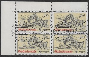 Czechoslovakia #2346 used corner block of 4  WIPA Phil. Exhib.  Nice.