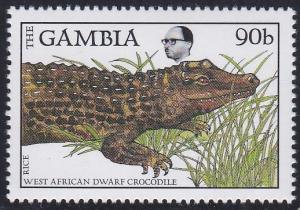 Gambia # 518Ad, Nile Crocodile without WWF Emblem, NH, 1/2 Cat.