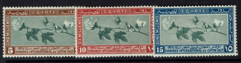 Egypt SC# 125-127, Mint Hinged, Hinge Remnant - Lot 050717