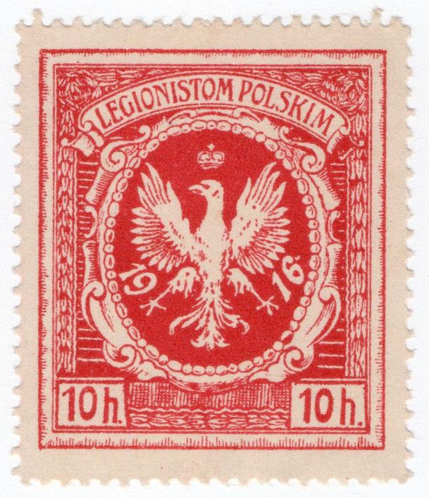 (I.B) Poland Cinderella : Polish Legion Patriotic Stamp 10h 