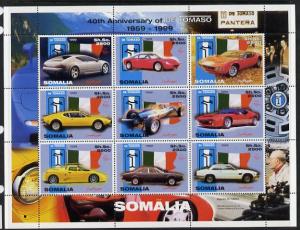 Somalia 1999 40th Anniversary of De Tomaso Cars perf shee...