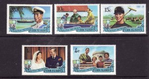 Cook Is-Sc#297-301-id10-unused hinge remnant  set-Royal Visit-Prince Philip-1971