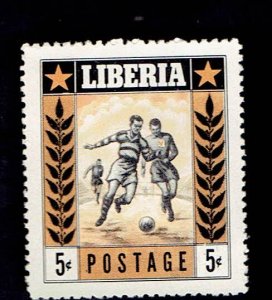 LIBERIA SCOTT#348 1955 5c SOCCER - MNG