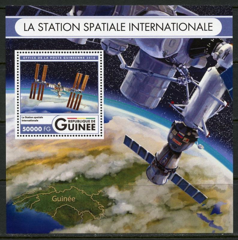 GUINEA  2017 THE INTERNATIONAL SPACE STATION SOUVENIR SHEET MINT