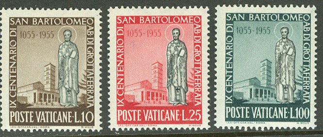 Vatican City # 200-02  St. Bartholomew  (3)  Mint NH