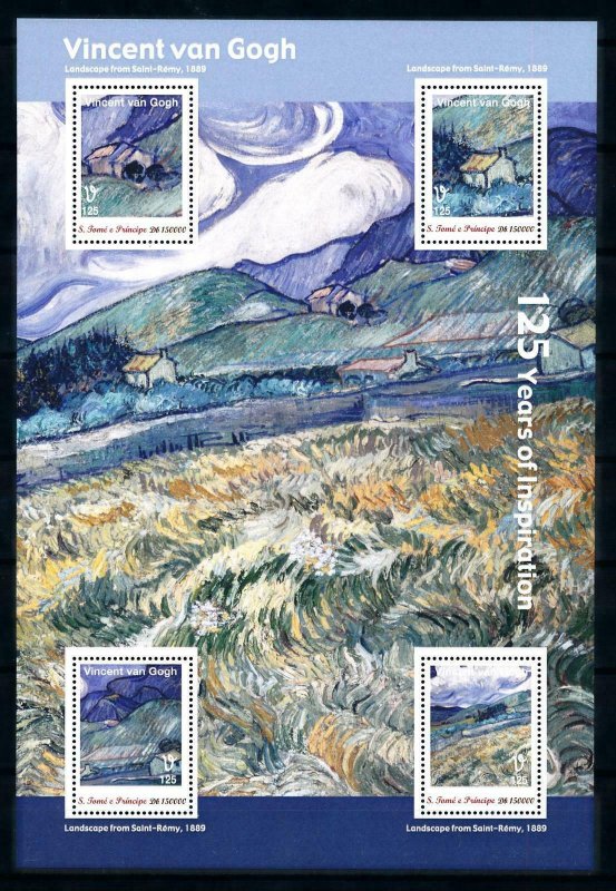 [100422] Sao Tome & Principe 2013 Art Van Gogh Landscape St. Remy Sheet MNH