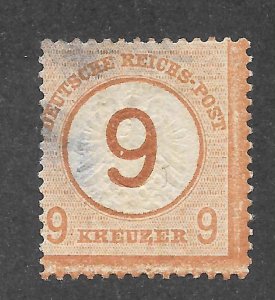 Germany Scott 28 Unused LHOG - 1874 9kr on 9kr Surcharge - SCV $82.50