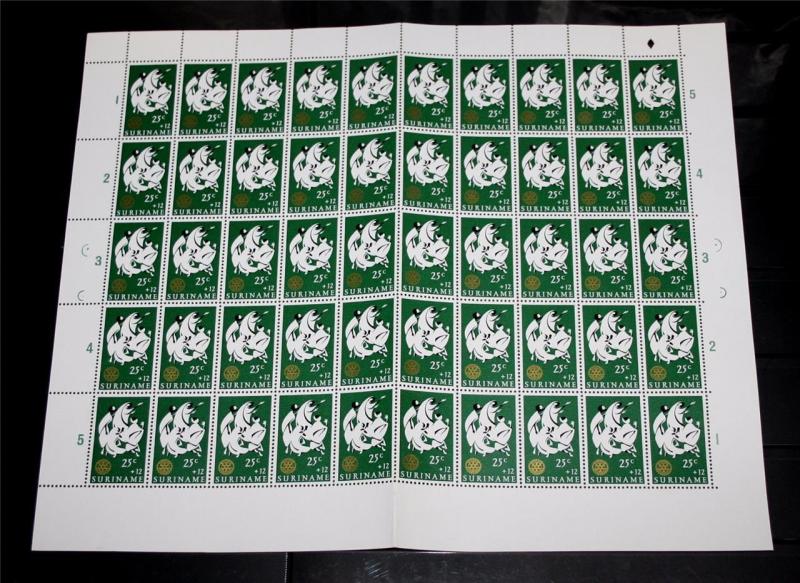 Suriname 1966 MNH Large Lot Blocks M/S Welfare Charity Migration 750+Stamps#C896