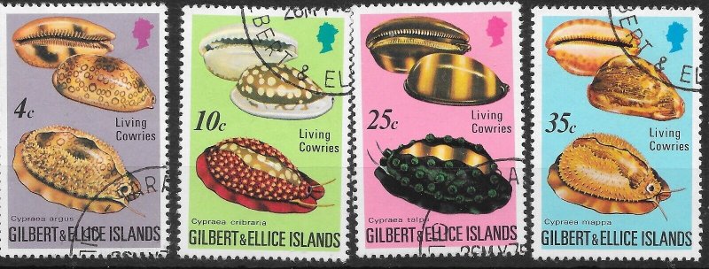 GILBERT & ELLICE IS. SG247/50 1975 COWRIE SHELLS SET USED*