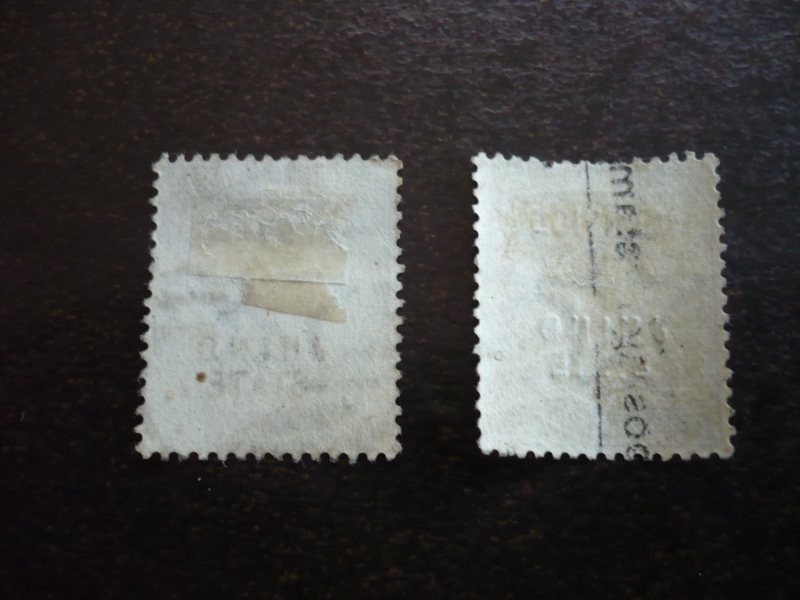 Stamps-Indian Convention State Jhind-Scott#O9,O11-Used Part Set of 2 Stamps