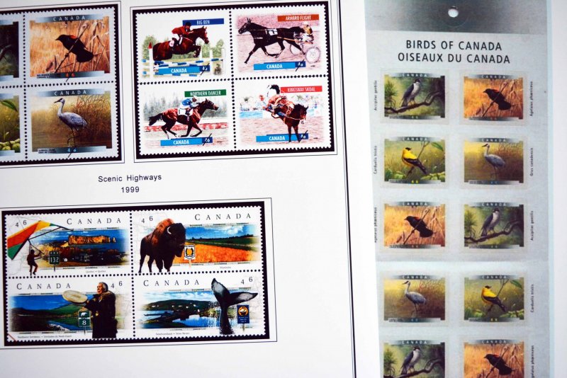 COLOR PRINTED CANADA 1989-1999 STAMP ALBUM PAGES (101 illustrated pages)