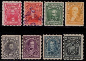Bolivia 1913 Sc 103 - 110 VF Full Set Used / Mint Mix