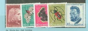 Switzerland #B227-31 Unused Single (Complete Set) (Butterflies)