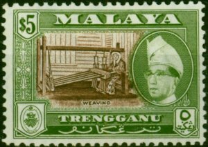 Trengganu 1957 $5 Brown & Bronze-Green SG99 Fine MM