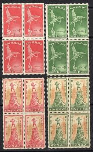 Thematic stamps NEW ZEALAND 1945 & 47 hEALTH SETS IN BLOCKS OF 4 mint