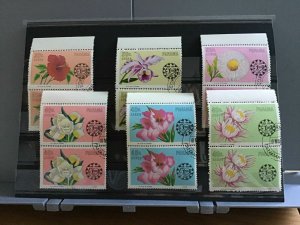 Panama Beautiful Flowers  cancelled  stamps pairs R25466