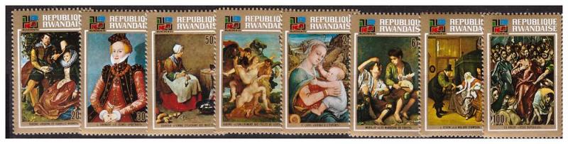 RWANDA 1973 IBRA'73 Paintings complete set MNH