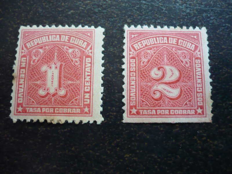 Stamps - Cuba - Scott# J8-J10 - Mint Hinged Set of 3 Postage Due Stamps