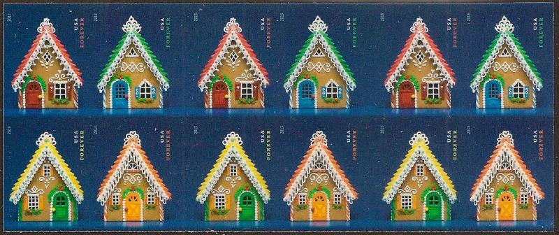 US 4820g Gingerbread Houses imperf NDC booklet (20 stamps) MNH 2013