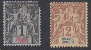 Grand Comoro - 1897 - SC 1-2 - MH - 1 corner