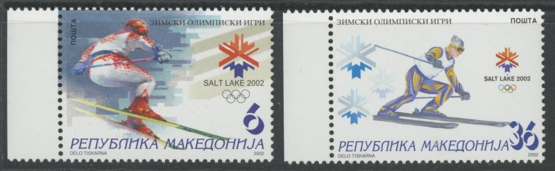 Macedonia 231-2 olympic sport ski ** mint NH   (2301 229)