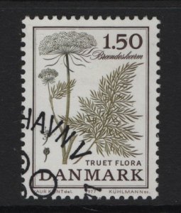 Denmark  #610  used  1977  flowers  1.50k