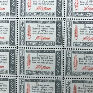 1141    Thomas Jefferson Credo   MNH  4 cent sheet of 50  Issued In 1960