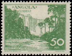 Angola #324, Incomplete Set, High Value,  Waterfalls, 1949, Hinged