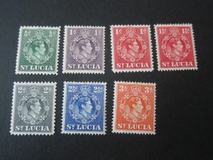 St Lucia 1938 110A-15A,17a perf. 14.5X14 MH