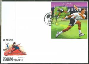 CENTRAL AFRICA  2014  TENNIS NOVAK DJOKOVIC S/S  FDC