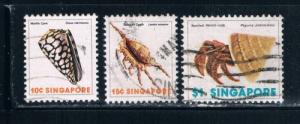 Singapore #265-66;272 Used Mollusks (S0250)