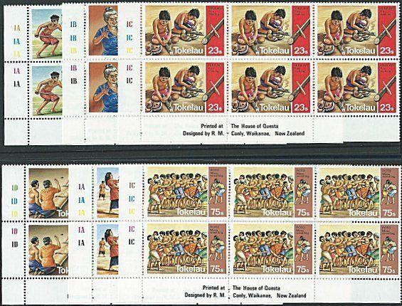 TOKELAU 1983 Sport & Crafts set in plate blocks of 6 MNH...................41469