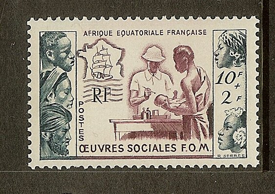 French Equatorial Africa, Scott #B39, 10fr + 2fr Tropical Medicine Issue, MNH