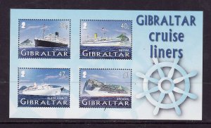 Gibraltar-Sc#1024a-unused NH sheet-Ships-Cruise Liners-2005-