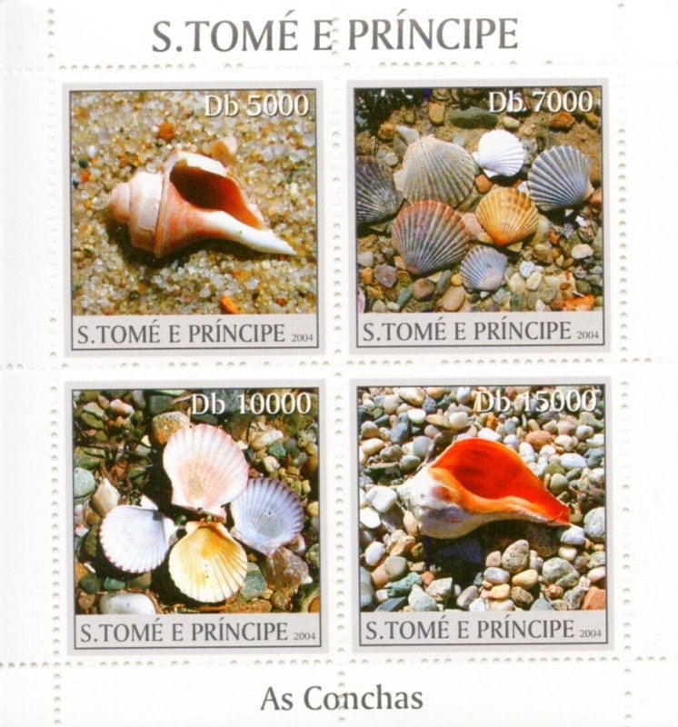 CLOSE OUT  SAO TOME 2004 SHELLS SHEET MINT NH