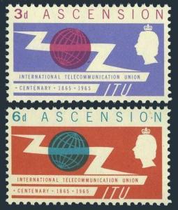 Ascension 92-93,MNH.Michel 92-93. ITU-100,1965.