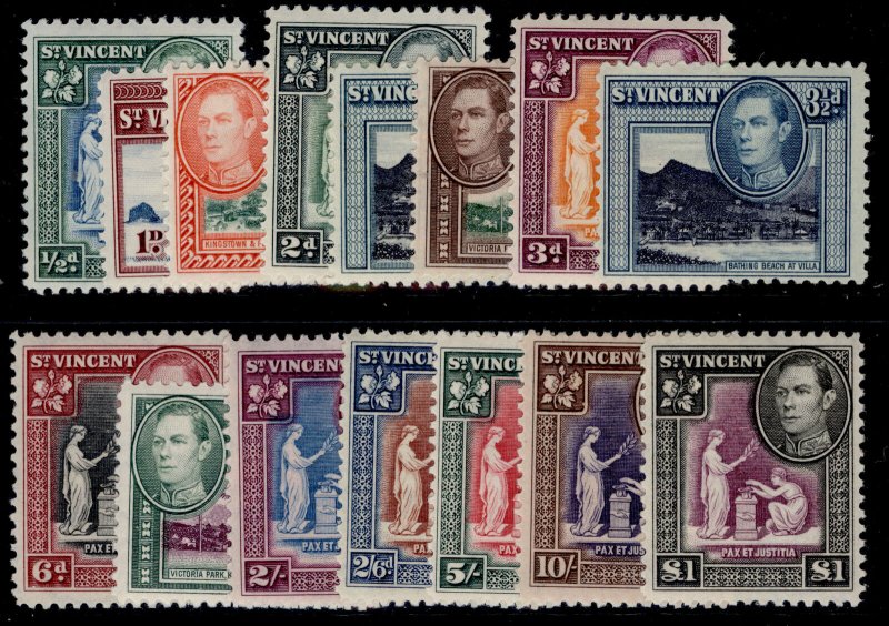 ST. VINCENT GVI SG149-159, 1938-47 complete set, NH MINT. Cat £60.