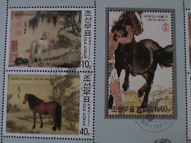 ​KOREA-2002-SC#4181a-YEAR OF THE LOVELY HORSE-BY XU BEI HONG CTO SHEET-VF