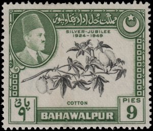 Bahawalpur #24  MNG - 9p Cotton (1949)