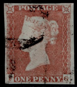 GB QV SG9, 1d pale red-brown PLATE 56, FINE USED. Cat £45. FG